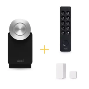 Nuki Smart Access Set Smart Lock Pro, smart fingerprint keypad and smart magnetic door sensor